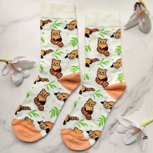 NEW RED PANDA COTTON BLEND CREW SOCKS